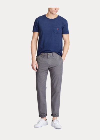 Pantalones Chinos Polo Ralph Lauren Hombre Grises - Stretch Straight Fit - WNOFE5247